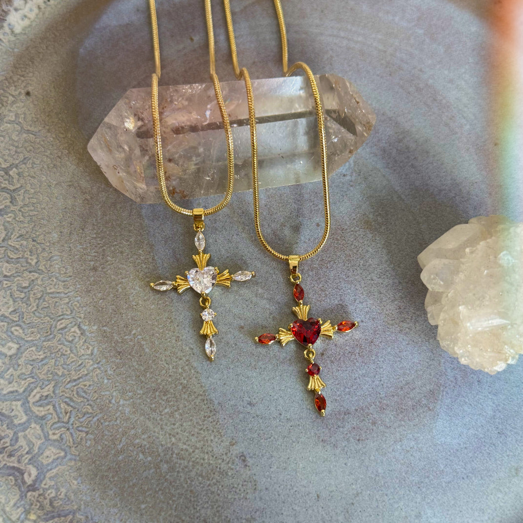 heart cross necklace