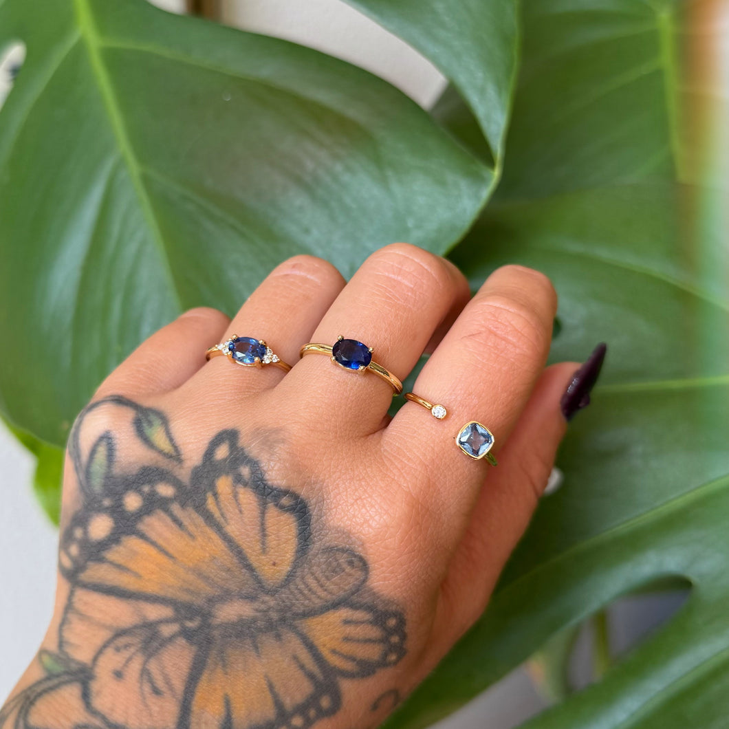 blue adjustable ring set