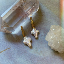 Load image into Gallery viewer, pearl cross earrings
