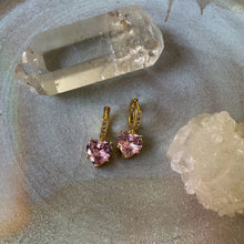 Load image into Gallery viewer, pink heart earrings
