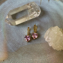 Load image into Gallery viewer, pink heart earrings

