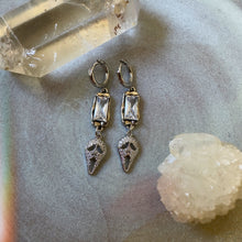 Load image into Gallery viewer, silver scream earrings
