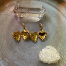 Load image into Gallery viewer, gold heart locket earring
